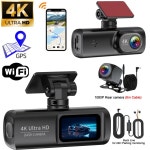전면 및 후방 4K 운전 1080P 이중 1 47 인치 IPS 디스플레이 자동차 카메라 Wi Fi 응용 프로그램 제어 G 센서 비전 24 시간 주차 모드 루프... 