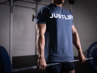 저스트리프트어페럴 남성 라이트블루티셔츠 크로스핏 헬스 짐웨어 기능성 운동복 : 저스트리프트어페럴