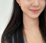 실버925 큐빅 십자가 데일리 팬던트 목걸이 (silver,gold) : THECLEO 더클레오