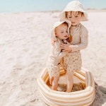 남아 래쉬가드 수영복, 긴 소매, 태양 격자 무늬 프린트,자외선 차단 수영복,  비치웨어 태양색 75-85cm (H0350) : 주식회사 미로