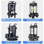 220V 스테인리스 스틸 커터가 있는 수중 오수 펌프, 돼지 농장 폐기물 배수 및 분뇨 이송용 호스 없는 슬러리 진흙 펌프 : 장꾸잡화점