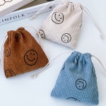 스마일 자수 복주머니형 귀여운 미니 파우치 화장품 수납가방 : 아둘아빠최짜몽