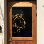 아이디어 머니캣 유리문 충돌 진자 몰딩 디저트 상점 식물 인테리어데코 스트립 데칼 시트지 A타입 오른쪽 레드 작다 : 올윈스몰