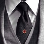 체인 라운드 크리스탈 웨딩 비즈니스 액세서리가 포함된 호손 남성 넥타이 택 Gold + Blue Zircon : 하늘공간 너머