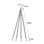 헤이비 4팩 - 24인치 4리드 행잉 체인과 후크 화분 체인 교체용 식물 걸이(블랙) Black : 민주의미니스토어