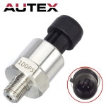 AUTEX 100psi 압력 변환기 센서, 0-100psi 송신기 1/8인치 -27 NPT 오일 316 스테인리스 스틸, 연료 공기압용 커넥터 하네스 키트 포함... 