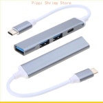 P9ye 4 포트 2USB2.0 타이프 어댑터가있는 가진 알루미늄 합금 허브 : 스마트랩팩토리구산