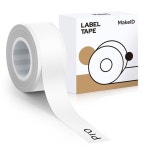 MakeID L1 E1 Q1 라벨 메이커 테이프 리필, 12mm x 4m(0.4인치 13피트) 연속 스티커 열 라미네이트 방수 자체 접착 다용도 라벨링 교체... 