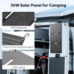 ENOFLO 30W 휴대용 태양광 패널 충전기, USB-C USB-A 및 출력이 있는 접이식 ETFE 단결정 패널, IP65 방수, 휴대폰, 발전소, RV, 실외용... 