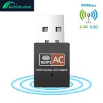 Kebidumei 600Mbps 듀얼 밴드 2.4G 5G WiFi 어댑터 802.11AC USB Wifi Lan 동글 무선 네트워크 카드 PC 노트북 용 Wi Fi 수신기... 