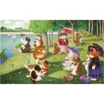 1000 냥송이 고양이의 만찬 일요일 플라스틱 먼지 실내 섬에서 직쏘 제로 호쿠사이 1 플라스틱 퍼즐 액자 커피색 1000매 : 릿걸