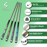신실비 13mm 58인치 19인치 20온스 당구장 큐 스틱, 메이플 스틱 1/2개, 남성용 하우스 바 당구대 테이블 : 그로비아몰