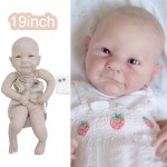 19인치  한정판 Ava Reborn 비닐 인형 키트 인증서 신선한 색상 소프트 터치 : 케이이인터네셔널
