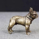 왕차이 개 다도 구리 예술 애완 동물 골동품 마이크로 조각 컬렉션 경찰 단단한 모래 피부 장식품 : 제케물산