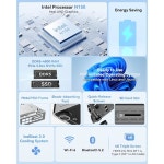 GEEKOM Air12 Mini PC 2025(3년 품질 지원), 13세대 인텔 N150, 16GB DDR5 RAM 512GB NVMe SSD, 4K 트리플 디스플레이 미니 데스크... 