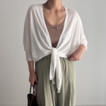 시스루 로브 가오리 볼레로 7부 여름가디건 : 모농