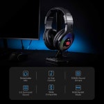 판도라 RGB 유선 게이밍 헤드셋, 다이내믹 백라이트 - 스테레오 서라운드 사운드 50MM 드라이버 분리형 마이크, 오버이어 헤드폰은 PC/PS4... 