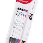 153볼펜 0.7mm흑청적 혼합 5개입 : 태영 마트