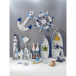 엔틱 벽장식 빈티지 방향키 아누비스 23cmx1 5cm 레스토랑 꼬치 바버샵 조각상 걸이 7 비치체어 케이스 튜브 : 올윈스몰