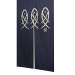 일식집 패브릭 커튼 부엌 블라인드 방문가리개 미니 쿠킹 일식 노렌 다찌 보타니컬 1 물고기 세 마리 85 72면마 : 식스포린굿즈스토어