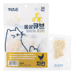 더조은 고양이 닭가슴살 간식 대용량 통살 큐브 치킨, 20g, 30개 : 멍냥빌리지 공식몰
