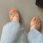 [G3589] 여성 시스루 메쉬 망사 미들힐 뮬 슬리퍼 : 새로이클라쓰