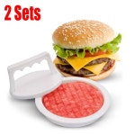 1PC 박제 햄버거 프레스 그릴 바베큐 플라스틱 버거 메이커 금형 고기 패티 주방 도구 1set : 7daysfashion