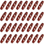 틈새장 약50Pcs 30mm 2 홀 나무 단추 안장 갈색 코트 경적 토글 버튼 봉제 만들기 키트에 대한 빈티지 : 프라임셀렉션-