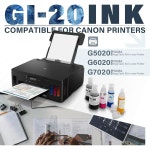 GI-20 GI20 잉크 리필 병 키트, 캐논 PIXMA G6020 G7020 G5020 6020 7020 5020 MegaTank 프린터와 호환, 병과 5팩(블랙 140ML... 
