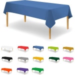 직사각형 테이블용 파란색 일회용 두께의 원형 체크 도트 유리 핑크 체크테이블보 6피트 : 햇살비치는마켓