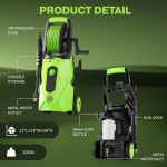 commowner 5000PSI 전기 압력 세척기, 2025 새로운 파워 워셔, 9.1m(33피트) 유연한 연장 와셔 호스 릴, 노즐 4개, 가정/자동차용 전문 워셔... 