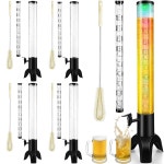 COSYOO 4PCS 드링크 타워, 얼음 튜브와 LED 조명이 장착된 3L 미모사 타워 디스펜서, 테이블탑 맥주 디스펜서 3 17 Qt/100온스, 파티 바 펍... 