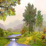 P4-Q3129  여름테마 숲으로가는길   풍경화 size 40x50cm, 소장하고싶은 P4집콕취미, 유화그리기 피포페인팅명화 : 피포페인팅DIY