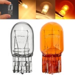 2Pcs T20 7443 W21 5W 투명 유리 회전 신호 브레이크 중지 라이트 전구 주행 등 중지 중지 브레이크 전구 Clear : 어디든마켓