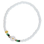 비즈팔찌 미니 데이지 꽃 14K 골드필드 볼 꽃팔찌 여성 여름 데일리 컬러풀 여자주얼리 : Arim