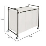 홈 이노베이션스 028-28003 모던 인더스트리얼 스타일 3 섹션 세탁 분류기, 33 24인치 W x 17 10인치 D 30 50인치 H, 새틴 퓨터 : 오션카트