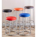 오락실의자 높은 원형스툴 키다리 평면 홈바 검정 두꺼운 갈색 : 글로벌주드로