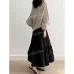 프렌치 레이스 패치 워크 스커트 H8155 하얀색 한 사이즈 : 예쥬마켓