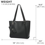 스칼튼 여성용 인조 가죽 지갑 및 핸드백, 숄더백, 탑 핸들 사첼, 파우치 포함 호보백, H1035 Black F Medium : 에버리크