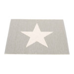 파펠리나 비고원 린넨 러그 70x90cm 스타 별 워셔블 리버시블 pvc 매트 웜그레이 : Lucky seven
