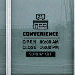 편의점 오픈클로즈 스티커 안내시트지 개업선물 도어사인 인테리어 24시 마트 슈퍼마켓 : 어썸블러