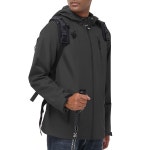 아보그 남성 방수 경량 레인 재킷 통기성 액티브 아웃도어 후드 레인코트 캐주얼 트렌디 워크 Navy Blue Small : 구푸1