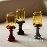 [다도 다도장식] 예향원 중국홍 도자기 플로어 캔들 램프 캔들 홀더 E-10504 : 예향원