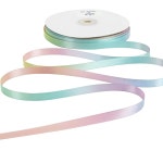 미디 파스텔 새틴 리본 - 3/8인치 공예 선물 포장 결혼식 프라이드 파티 생일 장식 헤어 보우 50야드 1 Pastel Satin Set : 오버비아