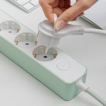 [5년보증] 러그박스 납작플러그 틈새 멀티탭 3구 고용량 인테리어 3m, 블루, 1개 : 포시즌스토어