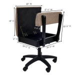 화살표 바느질 H8140 조절 가능한 높이 유압 및 언더시트 수납과 견고한 패브릭, 프린세스 헤이즐 탄 패브릭이 있는 공예 의자 Modern Gray... 