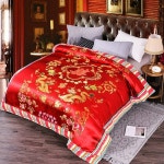 색동이불 실크 이불 커버 베르베르 150X200CM 용봉백자다홍 진드기방지 할머니이불 : 더큰행복의 건강더하기