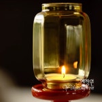 [다도 다도장식] 예향원 중국홍 도자기 플로어 캔들 램프 캔들 홀더 E-10504 : 예향원