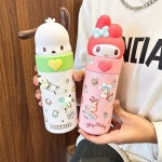 G1372 산리오 350ml텀블러 한교동 키티 3d 얼굴 피규어 미니 여름 보냉 보온 물병 : 쿠마네상점