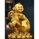 금장 장식 사무실 행운 백자 원숭이장식 재물 빌어요 부자나무 거실 원숭이 황금 성공 소품 높이 18cm : 찐템픽